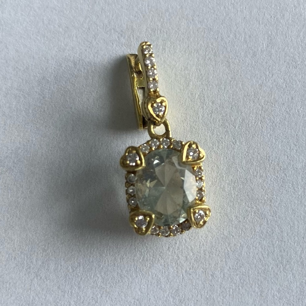 Judith Ripka 18K Gold, Diamond & Prasiolite Drop dangle Earrings. Signed - Picture 10 of 11